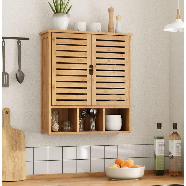 Latitude Run® Solid Wood Wall Bathroom Cabinet | Wayfair